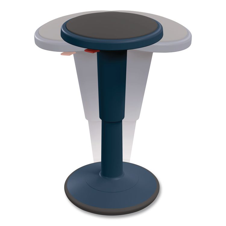 Hierarchy Grow Stool, Short, Backless, Supports Up to 250 lbs, 14" to 18" Seat Height, Navy Seat, Navy Base