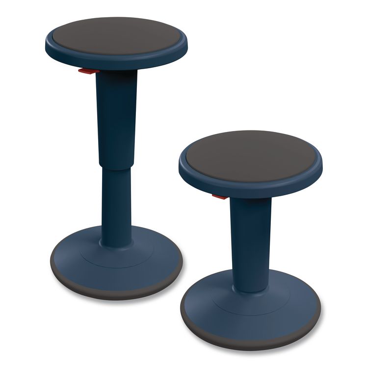 Hierarchy Grow Stool, Short, Backless, Supports Up to 250 lbs, 14" to 18" Seat Height, Navy Seat, Navy Base