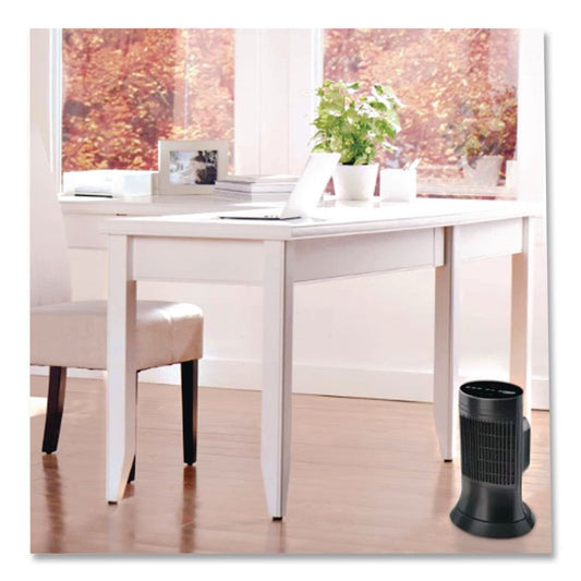 Digital Ceramic Mini Tower Heater, 1,500 W, 10 x 7.63 x 14, Black