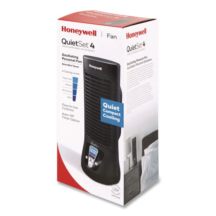 QuietSet Personal Table Fan, 4 Speeds, Black