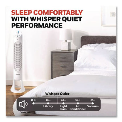 QuietSet Whole Room Tower Fan, 5 Speeds, White