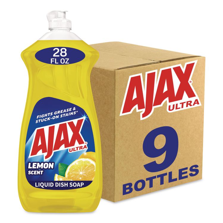 Dish Detergent, Lemon Scent, 28 oz Bottle, 9/Carton