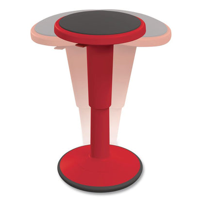 Hierarchy Grow Stool, Short, Backless, Supports Up to 250 lbs, 14" to 18" Seat Height, Red Seat, Red Base