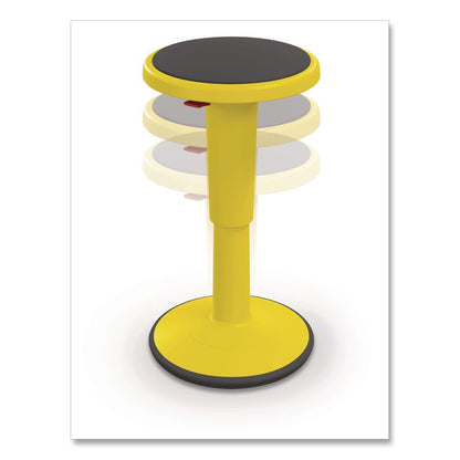 Hierarchy Grow Stool, Short, Backless, Supports Up to 250 lbs, 14" to 18" Seat Height, Yellow Seat, Yellow Base