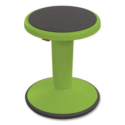 Hierarchy Grow Stool, Tall, Backless, Supports Up to 250 lbs, 17" to 24" Seat Height, Green Seat, Green Base