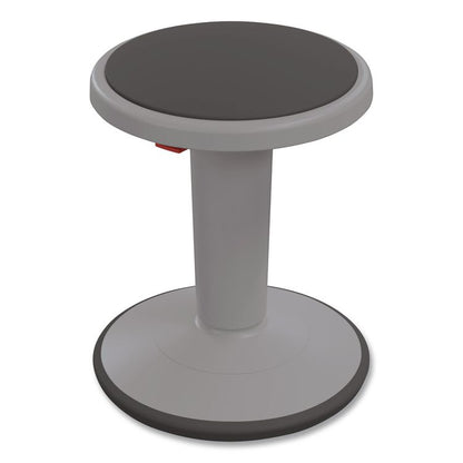 Hierarchy Grow Stool, Tall, Backless, Supports Up to 250 lbs, 17" to 24" Seat Height, Gray Seat, Gray Base