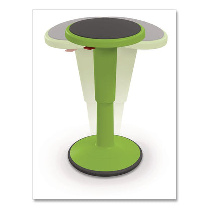 Hierarchy Grow Stool, Tall, Backless, Supports Up to 250 lbs, 17" to 24" Seat Height, Green Seat, Green Base