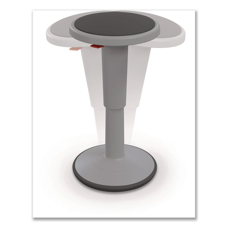 Hierarchy Grow Stool, Tall, Backless, Supports Up to 250 lbs, 17" to 24" Seat Height, Gray Seat, Gray Base