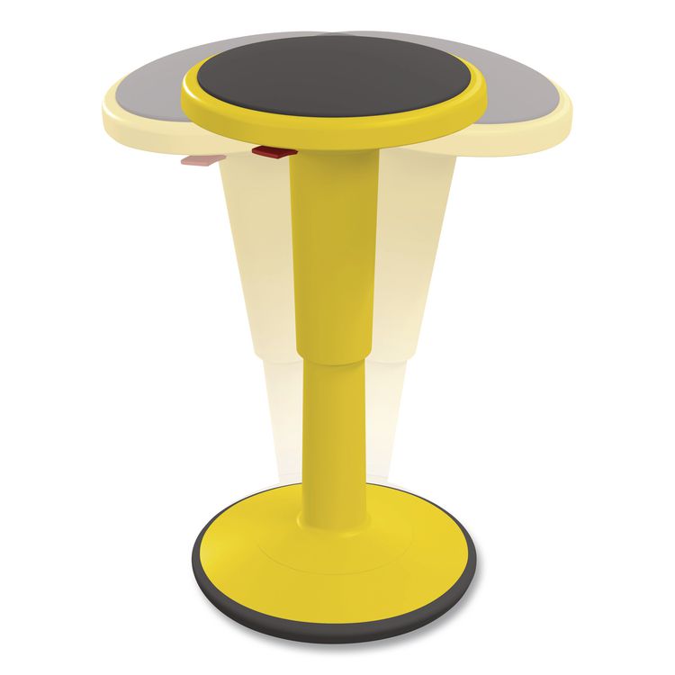 Hierarchy Grow Stool, Tall, Backless, Supports Up to 250 lbs, 17" to 24" Seat Height, Yellow Seat, Yellow Base