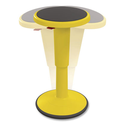 Hierarchy Grow Stool, Tall, Backless, Supports Up to 250 lbs, 17" to 24" Seat Height, Yellow Seat, Yellow Base