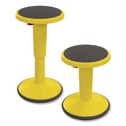 Hierarchy Grow Stool, Tall, Backless, Supports Up to 250 lbs, 17" to 24" Seat Height, Yellow Seat, Yellow Base