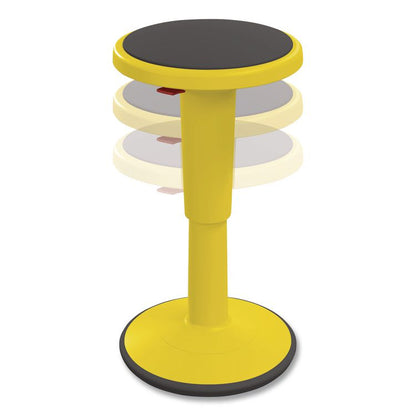 Hierarchy Grow Stool, Tall, Backless, Supports Up to 250 lbs, 17" to 24" Seat Height, Yellow Seat, Yellow Base