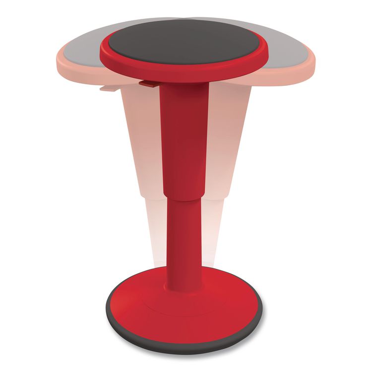 Hierarchy Grow Stool, Tall, Backless, Supports Up to 250 lbs, 17" to 24" Seat Height, Red Seat, Red Base