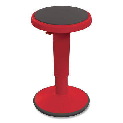 Hierarchy Grow Stool, Tall, Backless, Supports Up to 250 lbs, 17" to 24" Seat Height, Red Seat, Red Base