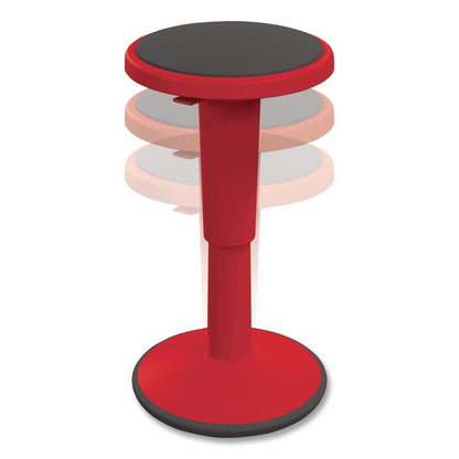 Hierarchy Grow Stool, Tall, Backless, Supports Up to 250 lbs, 17" to 24" Seat Height, Red Seat, Red Base