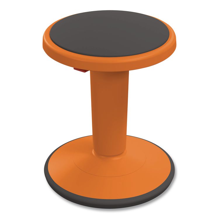 Hierarchy Grow Stool, Tall, Backless, Supports Up to 250 lbs, 17" to 24" Seat Height, Orange Seat, Orange Base