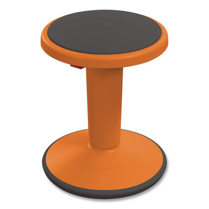Hierarchy Grow Stool, Tall, Backless, Supports Up to 250 lbs, 17" to 24" Seat Height, Orange Seat, Orange Base