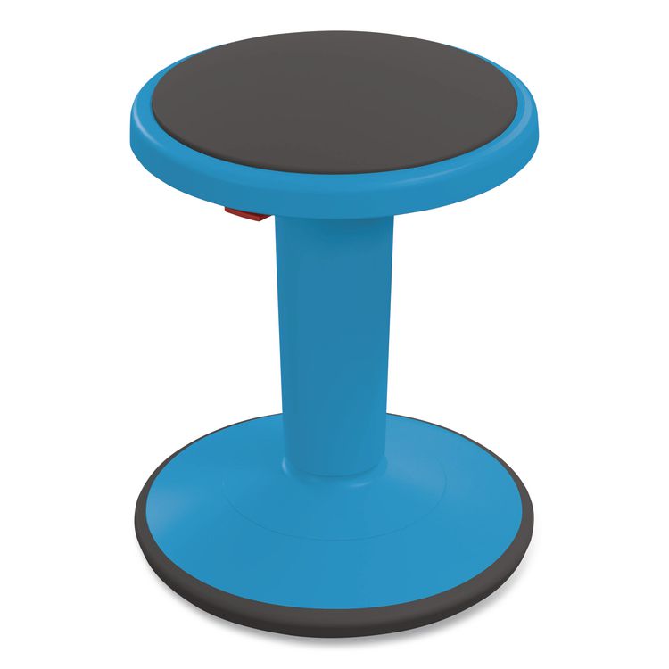 Hierarchy Grow Stool, Tall, Backless, Supports Up to 250 lbs, 17" to 24" Seat Height, Blue Seat, Blue Base