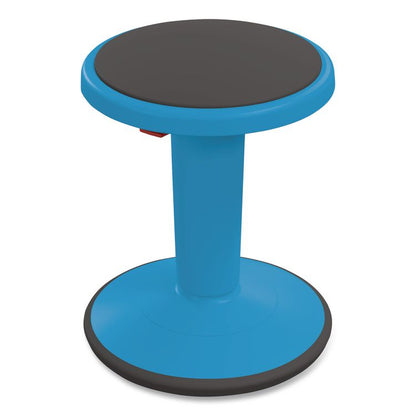 Hierarchy Grow Stool, Tall, Backless, Supports Up to 250 lbs, 17" to 24" Seat Height, Blue Seat, Blue Base