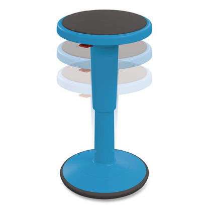 Hierarchy Grow Stool, Tall, Backless, Supports Up to 250 lbs, 17" to 24" Seat Height, Blue Seat, Blue Base