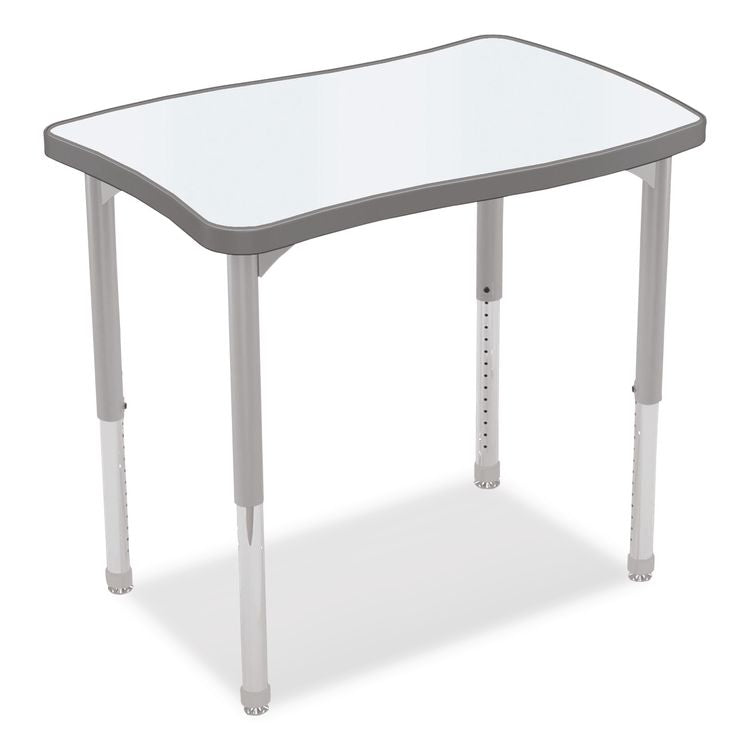 Hierarchy Creator Rectangle Desk, 32.1 x 21.4 x 18 to 29, White Dry Erase/Platinum Legs, Ships in Two Boxes(Worksurface/Legs)