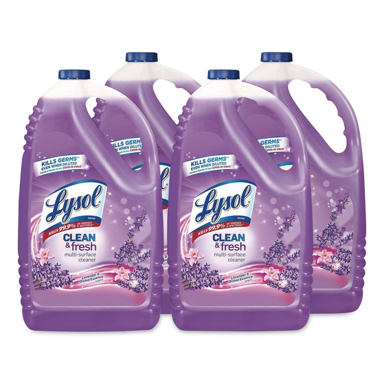 Clean and Fresh Multi-Surface Disinfectant Cleaner, Lavender and Orchid Essence, 144 oz Bottle, 4/Carton