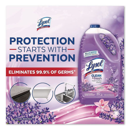 Clean and Fresh Multi-Surface Disinfectant Cleaner, Lavender and Orchid Essence, 144 oz Bottle, 4/Carton