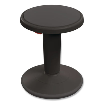 Hierarchy Grow Stool, Short, Backless, Supports up to 250 lbs, 14" to 18" Seat Height, Black Seat, Black Base