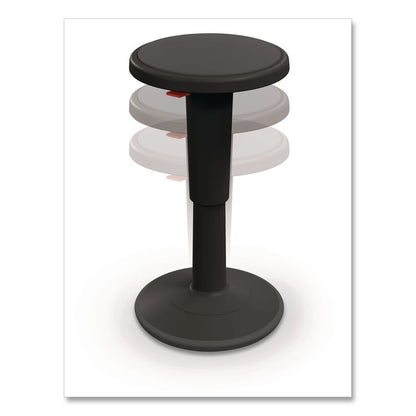 Hierarchy Grow Stool, Short, Backless, Supports up to 250 lbs, 14" to 18" Seat Height, Black Seat, Black Base