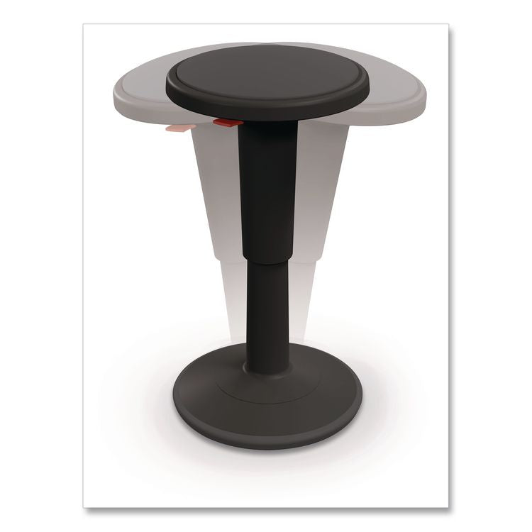 Hierarchy Grow Stool, Short, Backless, Supports up to 250 lbs, 14" to 18" Seat Height, Black Seat, Black Base