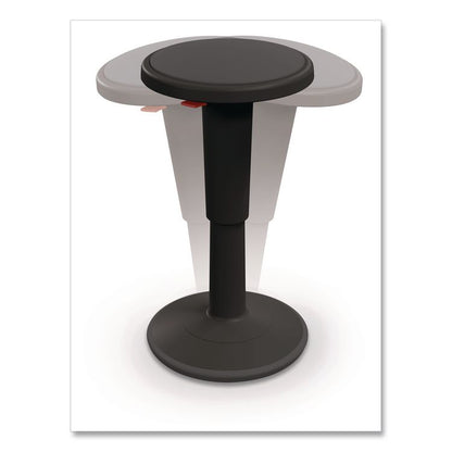 Hierarchy Grow Stool, Short, Backless, Supports up to 250 lbs, 14" to 18" Seat Height, Black Seat, Black Base