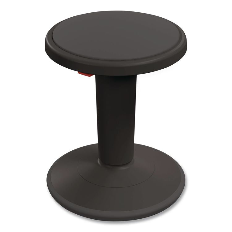 Hierarchy Grow Stool, Tall, Backless, Supports Up to 250 lbs, 17" to 24" Seat Height, Black Seat, Black Base