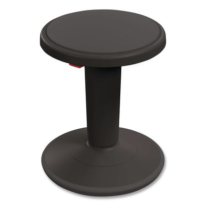 Hierarchy Grow Stool, Tall, Backless, Supports Up to 250 lbs, 17" to 24" Seat Height, Black Seat, Black Base