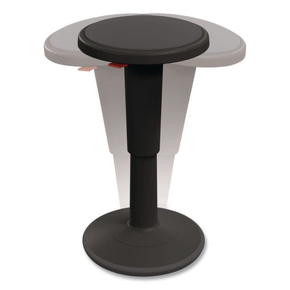 Hierarchy Grow Stool, Tall, Backless, Supports Up to 250 lbs, 17" to 24" Seat Height, Black Seat, Black Base