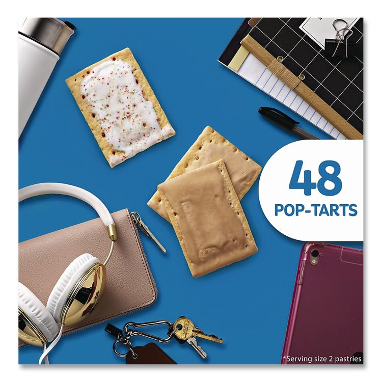 Pop Tarts, Brown Sugar Cinnamon/Strawberry, 2 Tarts/Pouch, 12 Pouches/Pack, 2 Packs/Carton