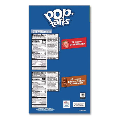 Pop Tarts, Brown Sugar Cinnamon/Strawberry, 2/Pouch, 24 Pouches Box, 2 Boxes/Carton