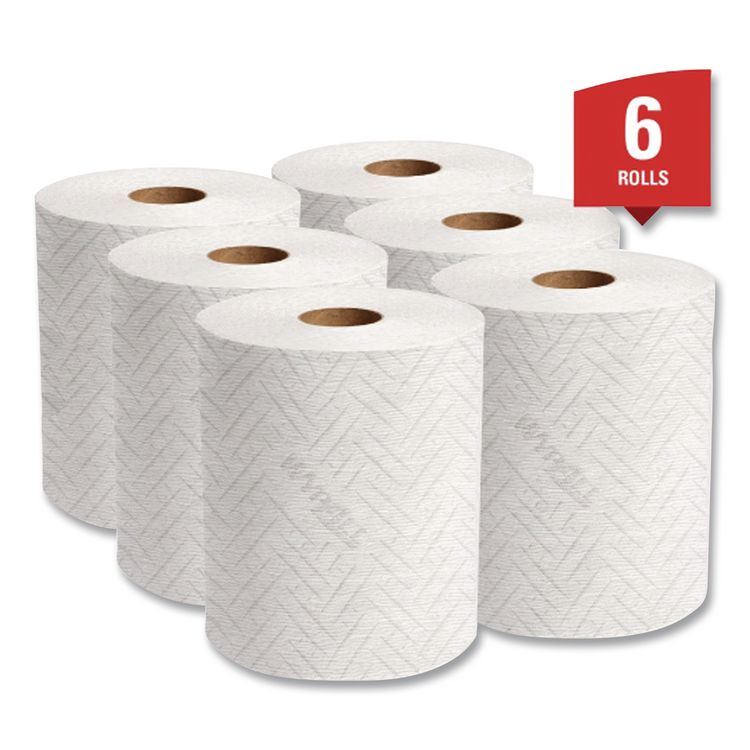 Reach System Roll Towel, 1-Ply, 11 x 7, White, 340/Roll, 6 Rolls/Carton