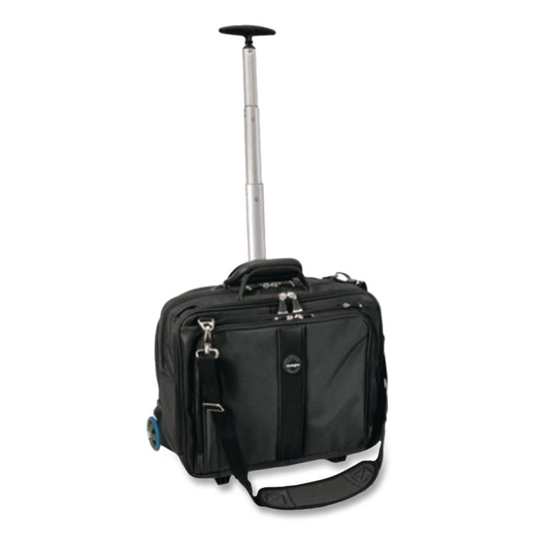 Contour Rolling Laptop Case, Fits Devices Up to 17", Ballistic Nylon, 17.5 x 9.5 x 13, Black