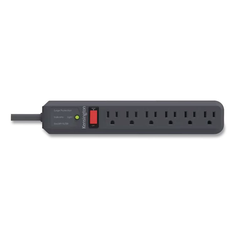 Guardian Surge Protector, 6 AC Outlets, 15 ft Cord, 540 J, Gray