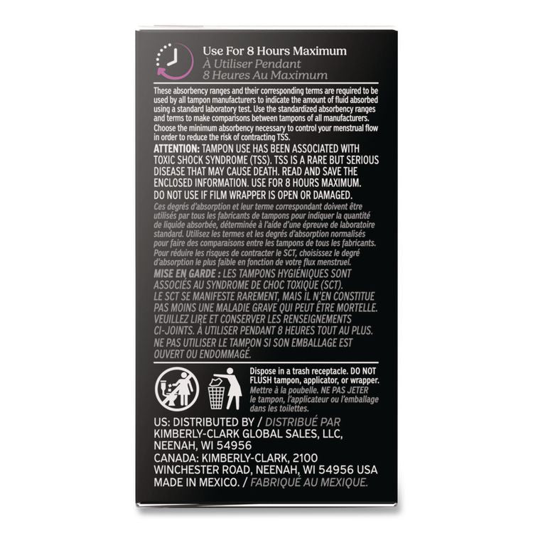 U by Kotex Click Compact Tampons, Regular Absorbency, 16/Pack, 8 Packs/Carton