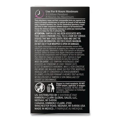 U by Kotex Click Compact Tampons, Regular Absorbency, 16/Pack, 8 Packs/Carton