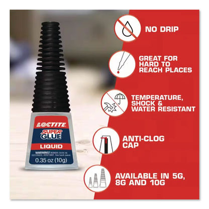 Longneck Bottle Super Glue, 0.18 oz, Dries Clear