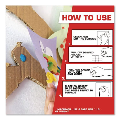 Fun-Tak Mounting Putty, Repositionable and Reusable, 6 Strips, 2 oz