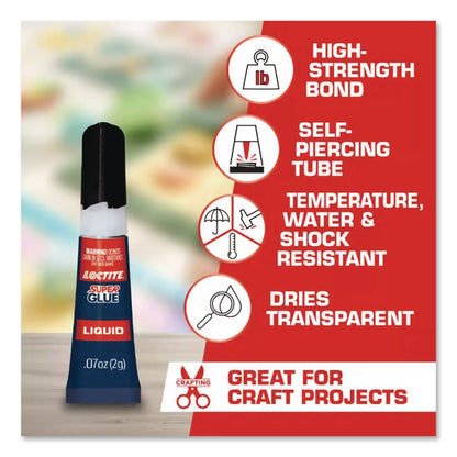 Super Glue Liquid Tubes, 0.07 oz, Dries Clear, 2/Pack