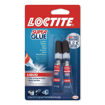Super Glue Liquid Tubes, 0.07 oz, Dries Clear, 2/Pack