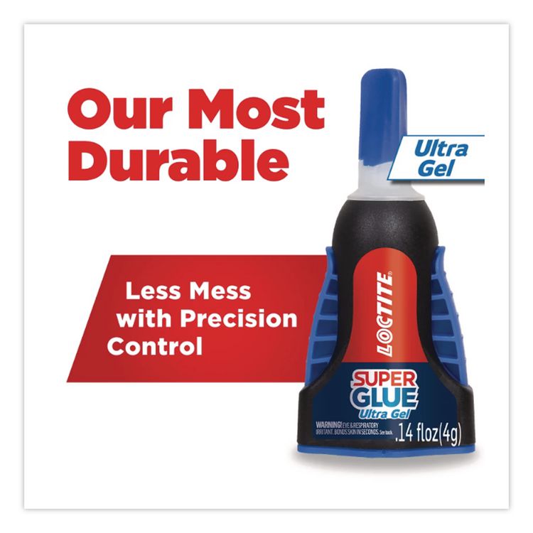 Ultra Gel Control Super Glue, 0.14 oz, Dries Clear