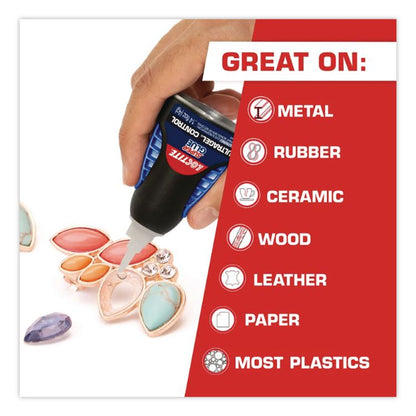 Ultra Gel Control Super Glue, 0.14 oz, Dries Clear