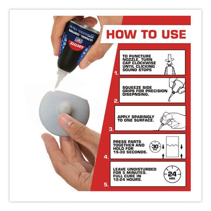 Ultra Gel Control Super Glue, 0.14 oz, Dries Clear
