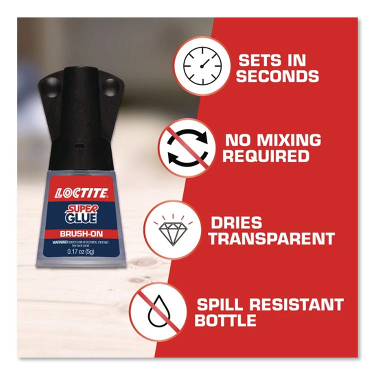 Super Glue Brush On, 0.17 oz, Dries Clear