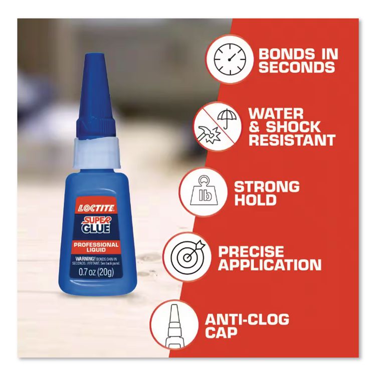 Professional Super Glue, 0.99 oz, Dries Clear